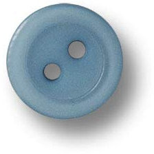 Knopfparadies - 20er Set hellblaue Blusenknöpfe aus Kunststoff mit flachem Rand und Zwei Löchern. Ø: ca. 11mm!