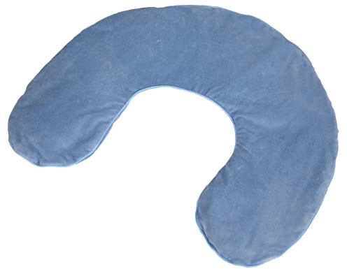 DreamTime Microwaveable Crescent Wrap with Aromatherapy, Heating Pad for Neck and Shoulders, Neck Wrap with Soothing Lavender, Lemongrass, and Chamomile Herbs for Natural Stress Relief, Blue