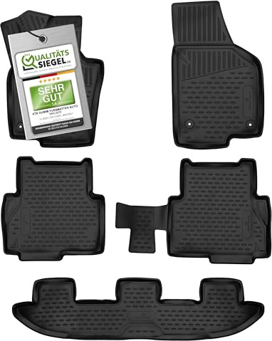 WALSER XTR Gummi Fussmatten Auto für VW Sharan/Seat Alhambra (710, 711) 2010-2022, 100% passgenaue Auto Fußmatten, robuste Universal Fußmatte Auto, Gummimatten Auto, Auto Fussmatten Gummi