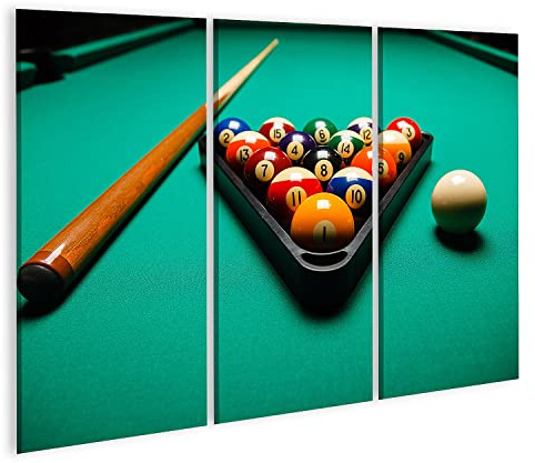 islandburner Bild auf Leinwand Billard Tisch Billardkugeln Snooker Wandbild Poster Kunstdruck Bilder
