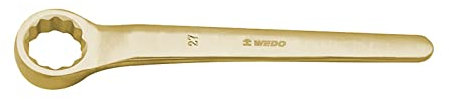 WEDO Chiave ad anello senza scintille, singola estremità aperta, sicurezza, bronzo alluminio, BAM/FM/DIN standard, 50 mm x 350 mm