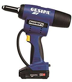 GESIPA Akku Blindnietgerät PowerBird Pro Gold Edition CAS (mit 1 Li-Ion Akku 18V - 2,0 Ah, Setzkraft 20.000 N, für Blindniete ab Ø 2,4 mm bis Ø 6,4 mm aller Werkstoffe, Akku Nietgerät) 1679666