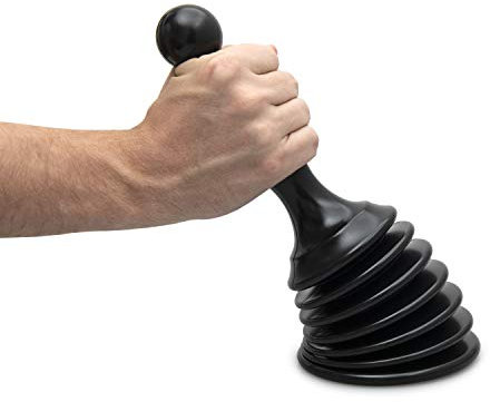 OUTSTANDER - Sink and Drain Plunger, Unblocker for Clearing Blockage in Bathrooms, Kitchens, Sinks, Baths and Showers Drain, Flexible and Powerful Plumbers Suction Tool with Large Bellows, Black