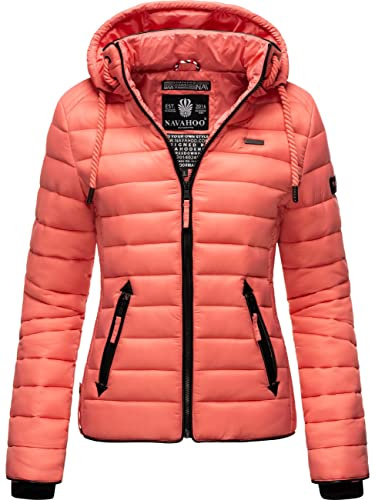 Navahoo Damen leichte Übergangsjacke Steppjacke mit Kapuze Lulana Rose Coral Gr. S