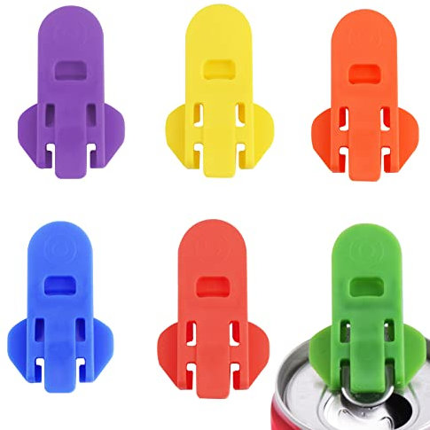 Abrelatas con Anilla para Latas de Bebidas, Abrelatas de Plástico de 6 Piezas para Abrir Latas de Bebidas, Abrelatas Portátil para Latas de Aluminio Cola, Cerveza, Refrescos, Bebidas