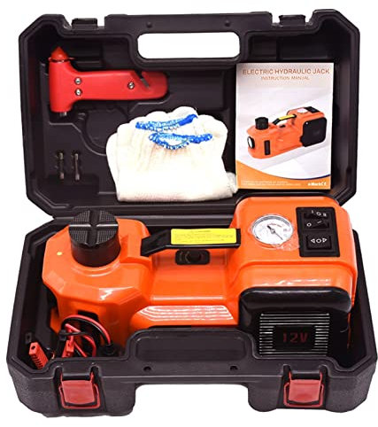3 in 1 elektrische Hydraulikauto -Jack -Kit 5ton 12 -V -Auto -Lift mit Aufprallschlüssel und Reifeninflator Auto -Buchsen JIYAMI'EN EL (Farbe : Jack)