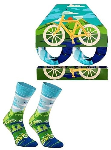 Rainbow Socks - Damen Herren Fahrrad Socken Box Novelty Gift - 1 Paar
