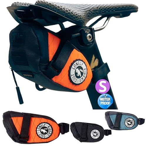 Bolsa Sillín Bicicleta Pequeña Impermeable 0.6L Radtail Go Ultraligera 86g Compacta Cremallera Resistente Velcro Seguridad Mosquetón Integrado Bolsillo Interno Soporte Luz Trasera MTB Carretera E-Bike