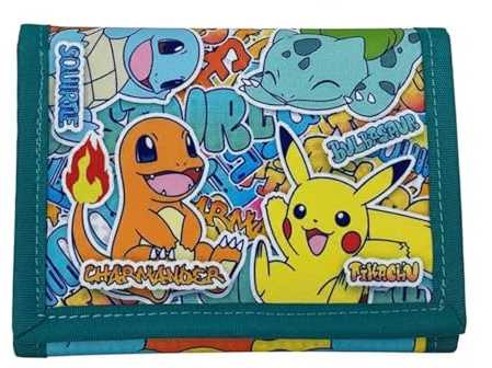 CYPBRANDS CyP Brands-Pokémon, plånbok, plånbok, urban färger, flerfärgad, pikachu, Squirtle, Charmander, Bulbasaur, Officiell produkt, Flerfärgad, Estandár