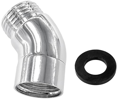 G1/2 Shower Head Elbow Adapter for Connection of Wall Mounted Shower or Handheld Showerhead (135 Degree Corner)