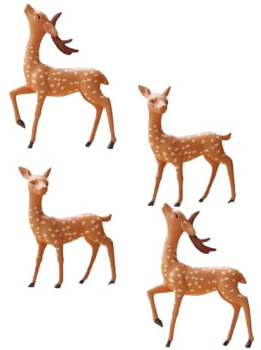 Alasum Mini Deer Statue - Miniature Deer Figurines Forest Animal Figurines Miniature Woodland Creatures Small Rein Figures Toys Figure