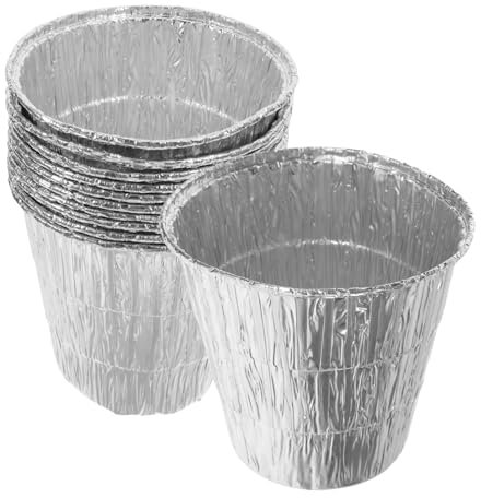 POPETPOP 10pcs Disposable Tin Foil Grease Bucket Liners Bbq Aluminum Foil Drip Tray Liners for Outdoor Grills Smokers for Baking and Cooking