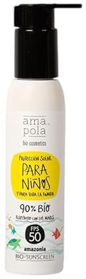 Crema solare Minerale Bambino SPF 50 - Papavero Bio - Protezione solare minerale per bambini, filtro fisico, pelle atomica, senza sostanze chimiche, 90% bio, resistente all'acqua - 125 ml