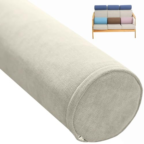 seokor Cojín Cilíndrico Grande 40/50/90/80/60cm Almohada de Tubo para Lumbar/Cuello/Espalda/Cabeza Apoyo Almohada Rollo con Funda Extraíble para Cama, Sofá, Silla, Coche, Yoga(B3,15x60cm)