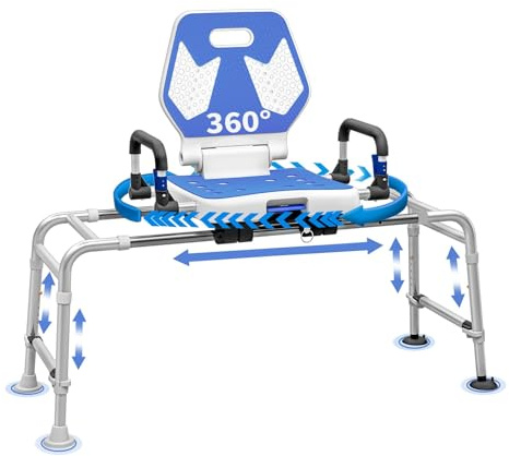Panca da doccia resistente con schienale, capacità di carico 181,4 kg, gambe regolabili, piedini antiscivolo, sedile per vasca da bagno per anziani