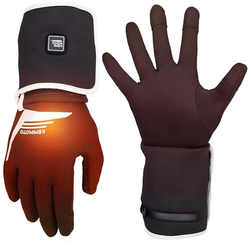 KEMIMOTO Gants Chauffants Hommes et Femmes, 3 Niveaux de Chauffage, Mise à Niveau 2025 Gants Électriques Intérieurs pour Vélo, Moto, Ski, Pêche, Chasse, Chauffe-Mains d'hiver