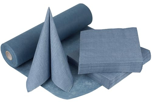 100%Mosel Tischdeko-Set Rauchblau – 20-40 Gäste