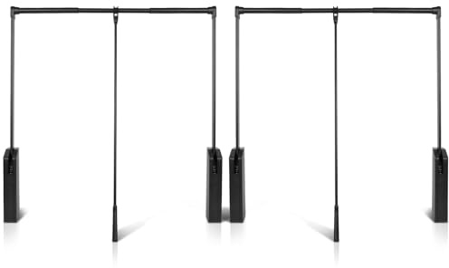 Put Down Closet Rod 2 Pack, Adjustable 35-47.6 Inch Wardrobe Lift Rail Organizer Two-way Buffering Heavy Duty Wardrobe Hanger for Cabinet, Organizer Storage System Side Mounted, 33 lbs Load Capacity