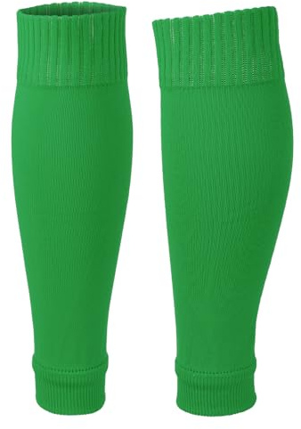 Football Sock Sleeves, Breathable Sports Soccer Socks Team Leg Sock Sleeve Soccer Shin Guards Sleeves for Football Running or Training Beginner F4-ZQWT (Green)