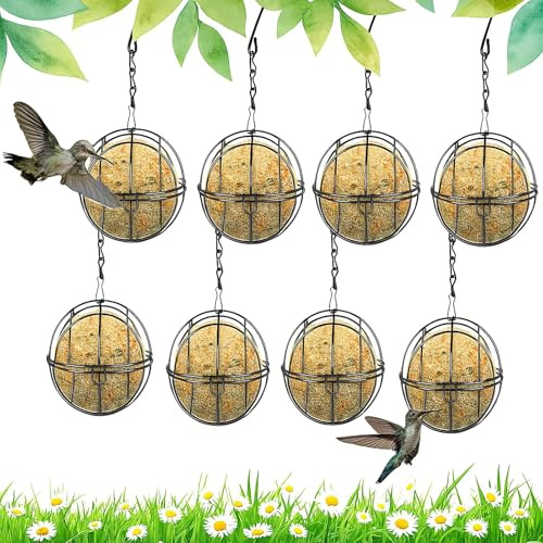 Meisenknödel-Futterspender, 8 Stück Meisenknödelhalter, Meisenknödelhalter Zum Aufhängen, Vogelfutterspender Durchmesser 7cm für Wildvögel Garten, Spatzen, Rotkehlchen