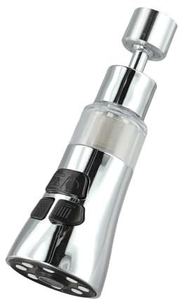 BlesConi Prolunga 3 in 1 per rubinetto da cucina, con beccuccio girevole a 360°, getto spray multi-modalità, facile da installare, accessorio in ABS, nero
