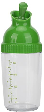 lyrlody Salad Dressing Shaker 200ml Glass Bottle Leakproof for Mixing Sauces Vinaigrettes with ABS PP Material Dishwasher Safe Airtight Seal (Green)