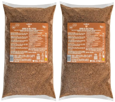 nut&me Harina de nuez pecana 2 kg | Para repostería keto | Pack 2 x 1 kg, Sin gluten, Alto en fibra