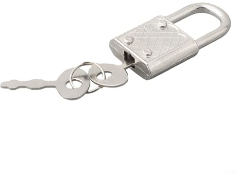 Gdfnmogo Antikes Vorhängeschloss mit Schlüssel, Vintage-Messing-Finish, kleines Schloss für Gepäck, Notebook und Gürtel, Aluminium-Retro-Sicherheits-Hardware, kompakter Schrank