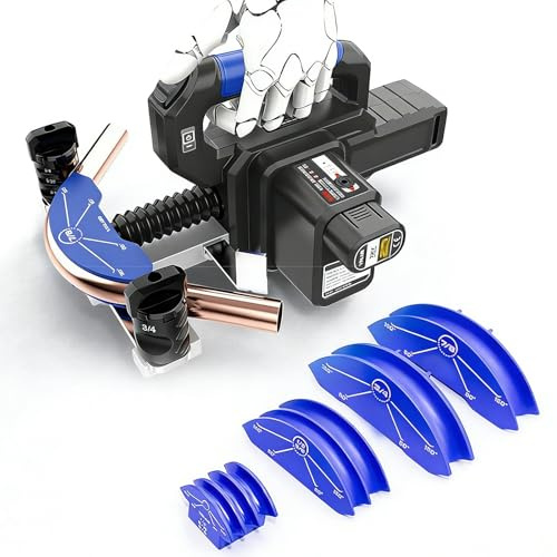 Piegatubi Elettrico Per Tubi In Rame Da 1/4 A 7/8, Utensile Di Piegatura Senza Fili 7-in-1 Con 2 Batterie, Piegatura Di Precisione Per HVAC Climatizzazione E Refrigerazione