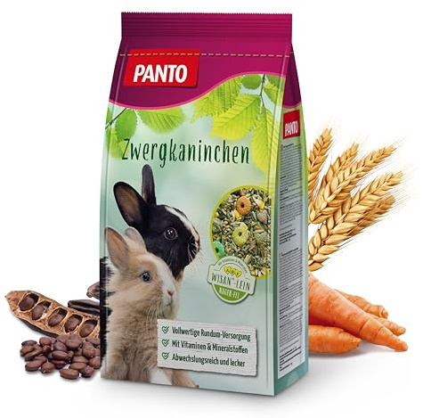 PANTO Zwergkaninchenfutter 5 x 1 kg – Kaninchenfutter Nagerfutter, Vorrat