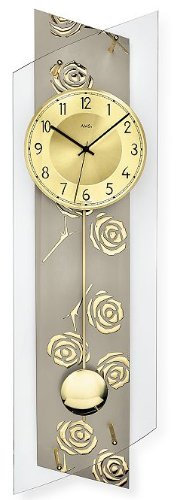 AMS Moderne Wanduhr mit Funkwerk, Funkuhr, batteriebetrieben 5223