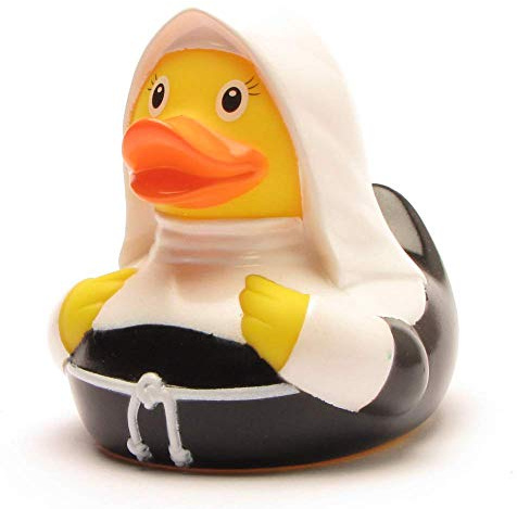 Duckshop I Badeente Nonne I Quietscheente I L: 8,5 cm I Quietscheentchen I Geschenk für Gläubige I Präsent Sammler
