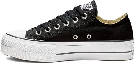 Converse All Star Low Platform Trainers Black Black White - 6 UK