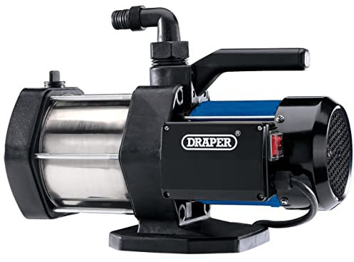Draper 1100W Surface Mounted Water Pump | Max Flow Capacity 5400 l/h Electric Pump | Thermal Overload Protection | Waterproof On/Off Switch | 1.5M Cable Pump | 98922