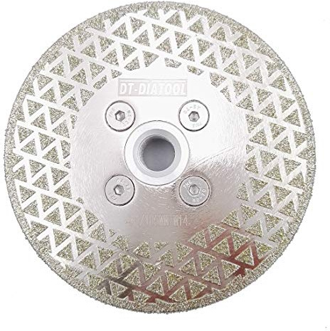 DT-DIATOOL Disque Diamanté à Tronçonner et à Meuler 105 mm x M14 Lame de Scie Électroplaqué pour Pierre Marbre Carreaux Granit