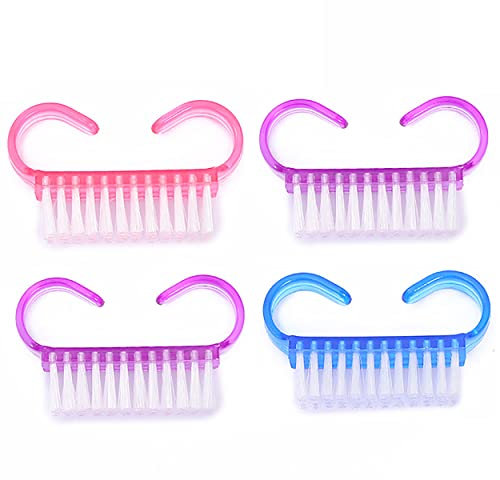 4Pcs Nail Brushes for Cleaning Nails Nail Brushes Nailbrush Nail Scrubber Hand Scrubbing Brush Nail Cleaning Brush Plastic Nail Brush Fingernail Brush for DIY Home Salon Nail Art
