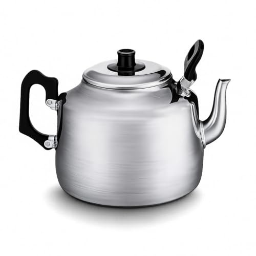 Catering Teapot Aluminium Catering Tea Pot | Lightweight, Durable | Efficient for Perfect Brews | Use for Camping Parties Hotel | Quick & Efficient Brew Delivery Silver (4 Pint (2.2 LTR))