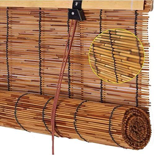 Bambusvorhang Lüftung 130×220cm, Bambusrollo Wetterfest und Anti-uv, Bambus Vorhang Einfache Montage Geeignet für Fenster, Türen, Balkone und Schuppen 130×220cm
