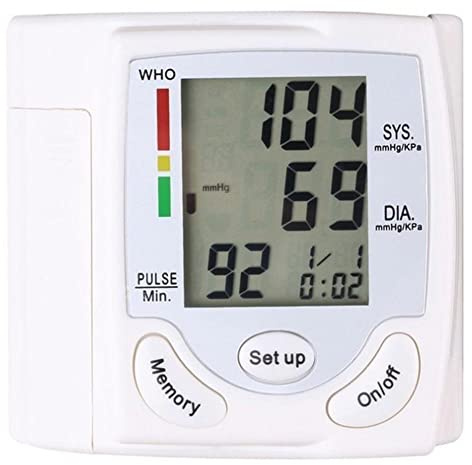 Wudaizhi Medidor De Presión Medidores De Pulsera Auto LCD Digital Brazo Superior Sangre Heart Heart Beat Monitor con Instrumento De Cuidado De La Salud del Manguito