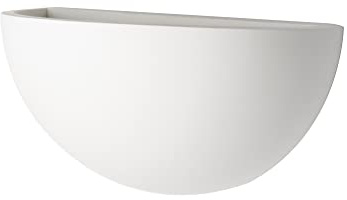 LITECRAFT Torridon Uplighter Paintable Plaster Curved Wall Light - White