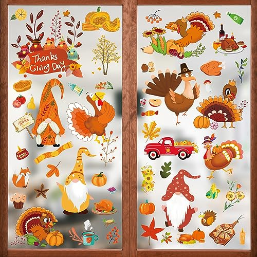 171 Stück Herbstdeko Fenster, Dekoration, Fensterbilder, Fenstersticker für Kinder, Erntedankfest Party und Saisonale Gestaltung
