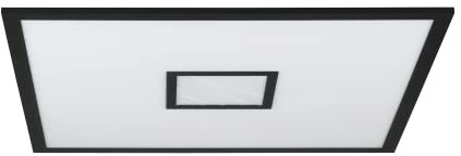 EGLO LED plafón Bordonara, luz regulable con mando a distancia, lámpara de techo cuadrada metálica negro y plástico blanco, iluminación blanco-cálido – blanco-frío, RGB, 60x60 cm