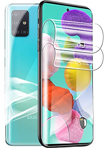 Hydrogel Displayschutzfolie für Samsung Galaxy A51 5G/A51 5G UW/A51 | [2 Stück] Selbstheilende TPU-Folie, Anti-Kratzer, keine Blasen, Berührungsempfindlich, Fingerabdruck Entsperrbar, HD Klar