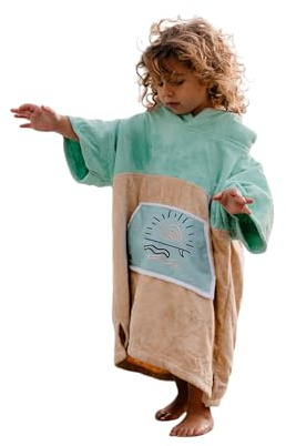 WAVE HAWAII Surf- & Badeponcho für Kinder, Größe XXS, 90-120cm | 95-100% Baumwolle Surf-Poncho für Erwachsene, Frottee Handtuch mit hoher Wasserabsorption, Umziehhilfe