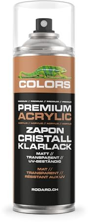 COLORS Zapon Cristall Klarlack Sprühlack, 400ml Spraydose - Vergilbungsfrei, Schutzlack, Transparent, UV-beständig, für Innen & Außen, Klarlack matt