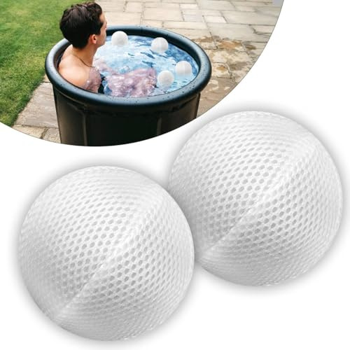 2 Pcs Cold Plunge Filter Scum Absorber, Ice Bath & Cold Plunge Accessories, Reusable Ice Bath Tub Filter Oil Scum Balls Floating to Keep Water Clear, Cold Plunge Water Filter, Ice Bath Water Cleaner | Reusable Ice Bath Tub Filter Oil Scum Balls Floating to Keep Water Clear, Cold Plunge Water Filter, Ice Bath Water Cleaner