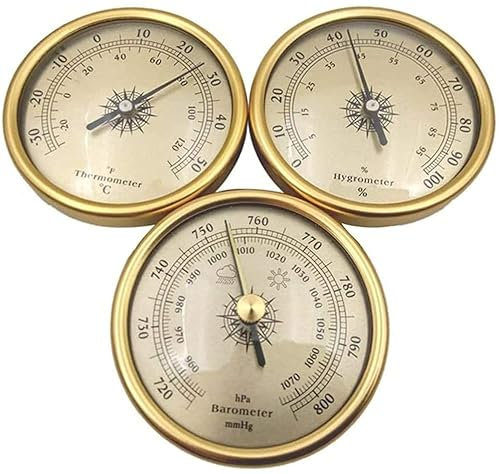 Traditionelles Barometer, Barometer-Thermometer, Thermometer-Hygrometer-Barometer 72 mm, 3-teiliges Luftdruckmessgerät, Wetteruhr-Zubehör, Instrumentenkopf
