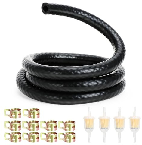 Benzinschlauch Set, Kraftstoffschlauch 8mm Aus Nitrilkautschuk, Benzinfilter Benzinschlauch Set Mit 10 Schlauchschellen, 1 Meter Ölschlauch, Dieselschlauch Set Für Auto Und Motorrad