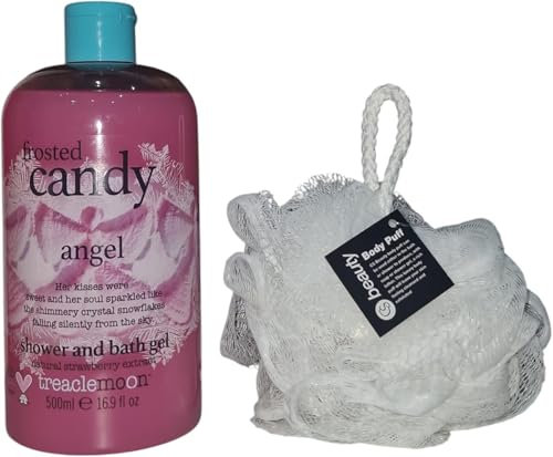 Frosted Candy Angel Shower And Bath Gel Crystal SnowFlakes 500ML With Free Beauty Body Puff (Any Colour)
