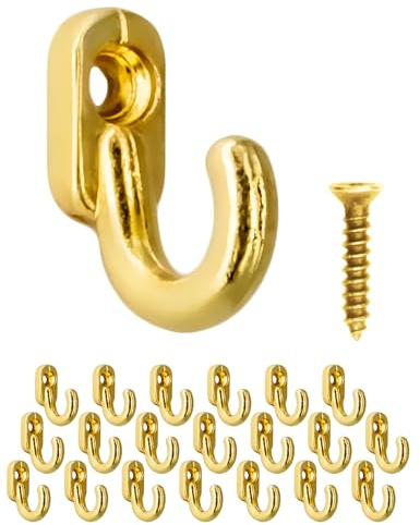 Fuxxer 20x Mini Eisen-Haken, Deko-Haken, Bilder-Haken und Dekoration, Gold